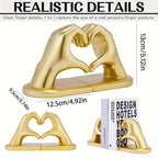Chic Heart Support - Modern Finger Bookends in Gold