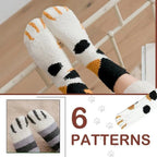 Cozy Cat Paw Socks – Plush Fleece Ankle Socks with Elastic Fit