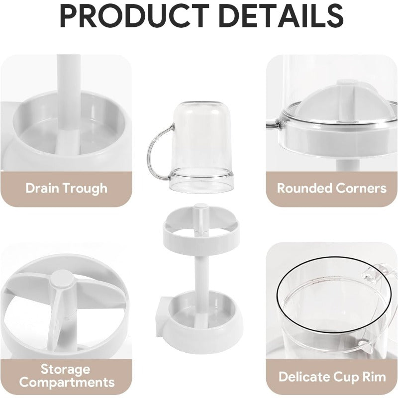 Toothbrush Holder with Dust Cover & Wash Cup