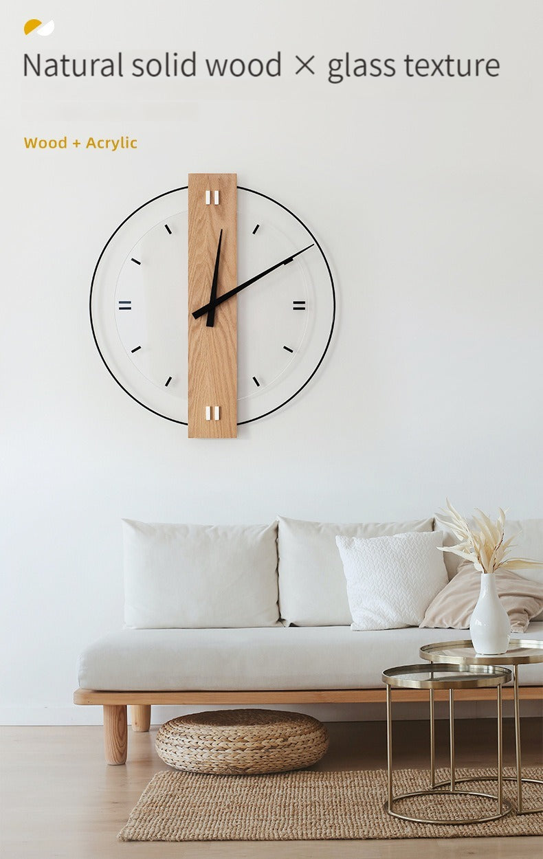 Solid Wood Nordic Wall Decoration Clock 40cm
