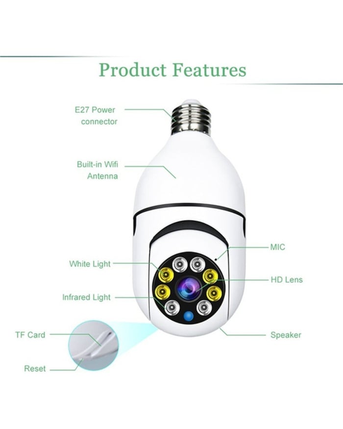 Wireless Wifi Lightbulb Camera Security Camera