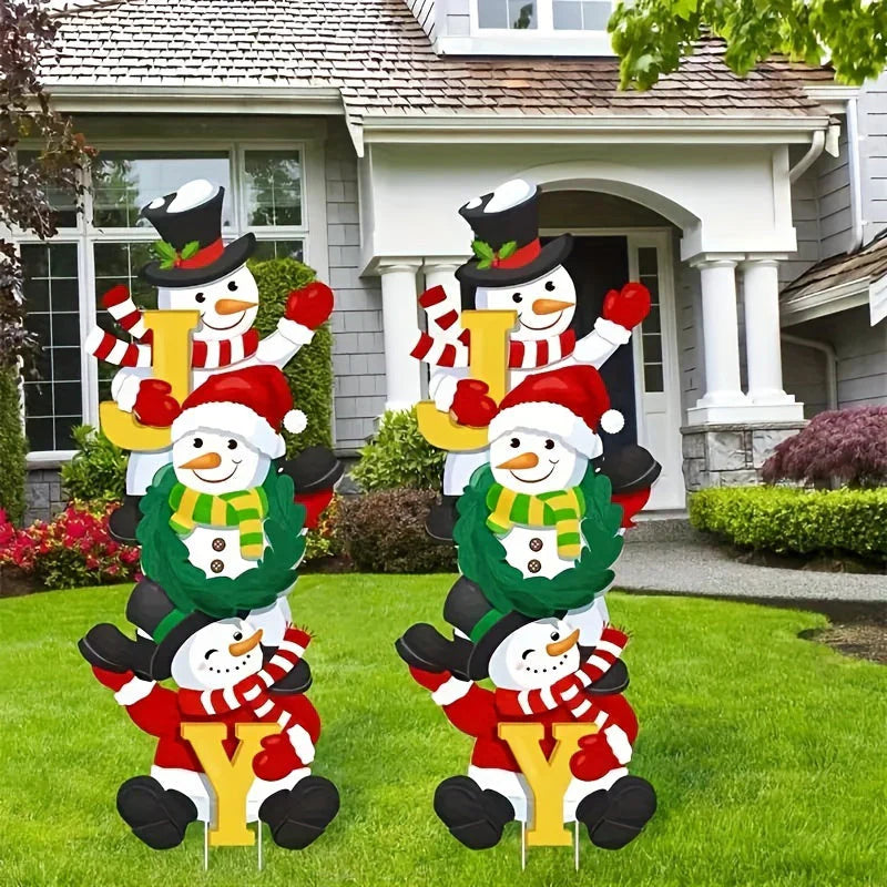 SnowyPath - Festive snowman garden decorations