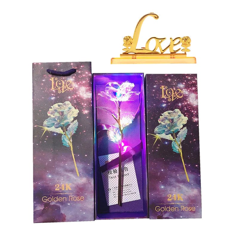 For the Gift to Your Loved Ones - Colorful Glass Rose