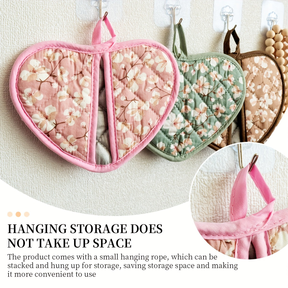 KeukenHart Heat Resistant Oven Mitt Set – Decorative Heart Shaped Grip Pads
