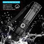 Rechargeable LED Flashlight with Zoom and Aluminum Housing