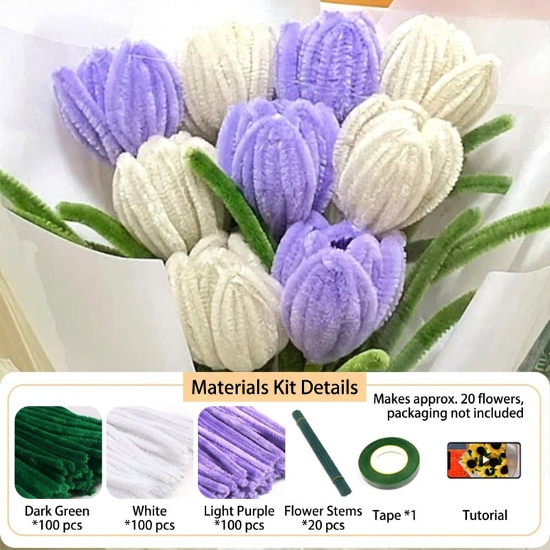 DIY Chenille Flower Kit