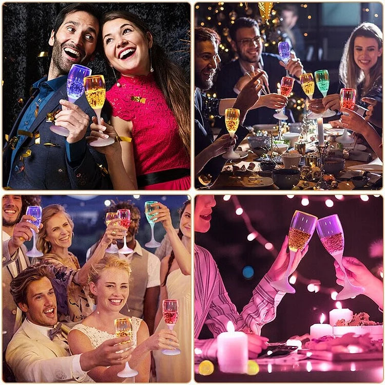 GlowSip - LED-lit wine glass set (6 pieces)