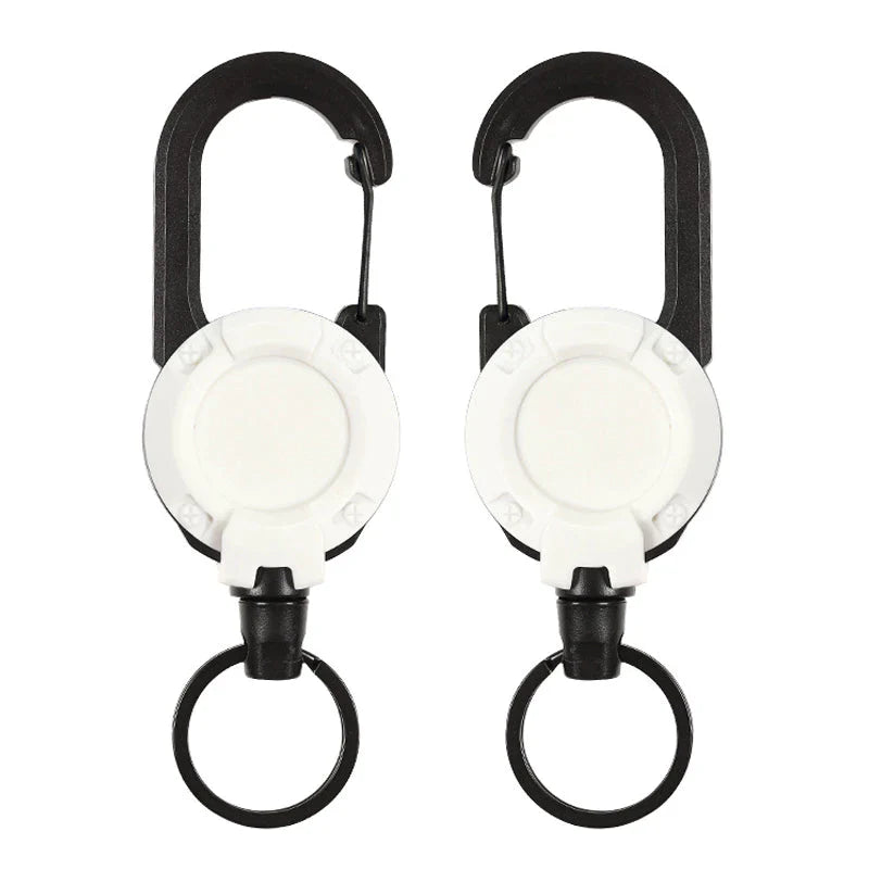 Automatic retractable wire rope outdoor keychain