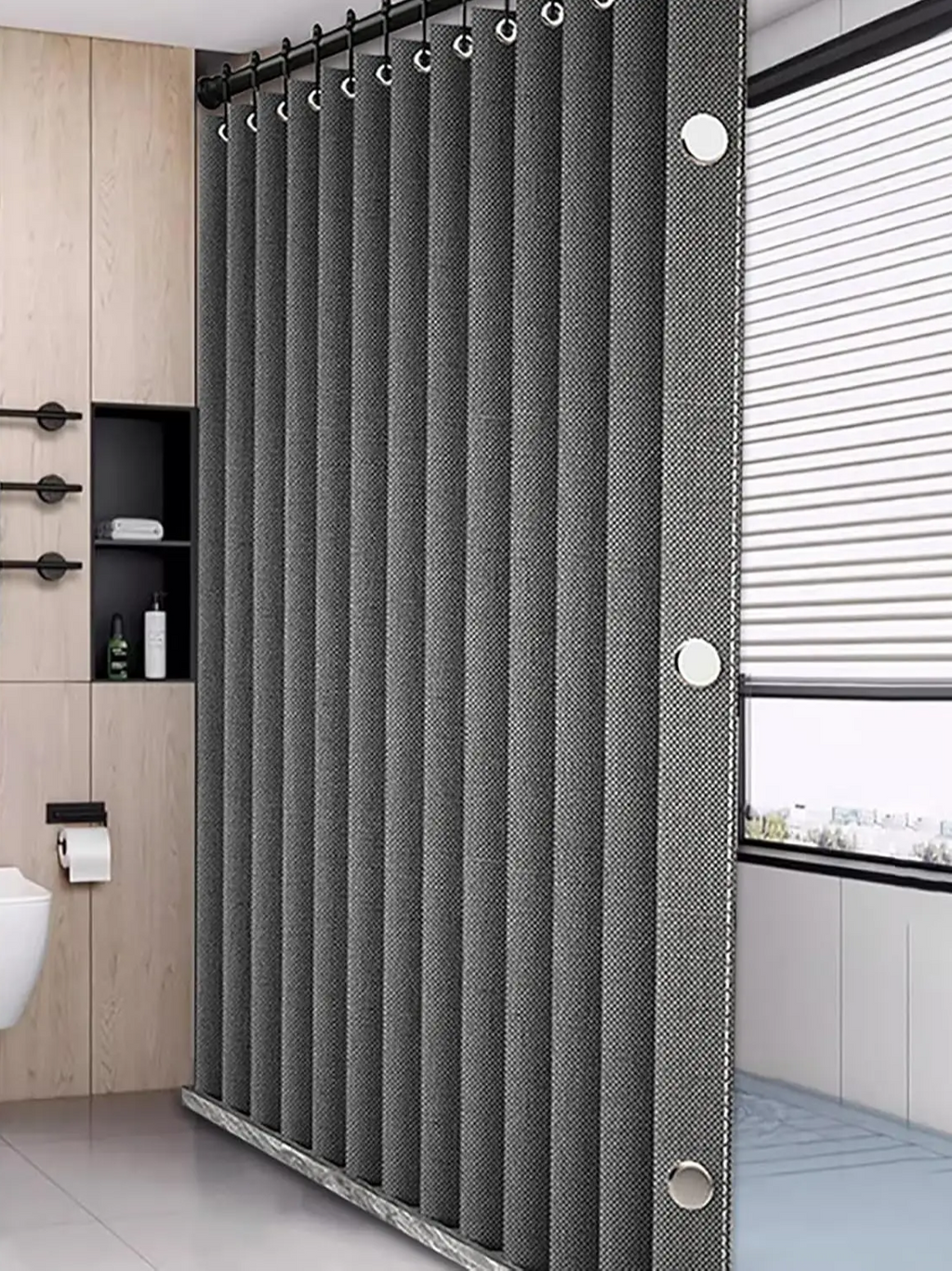 MagnaFold Foldable Shower Curtain with Magnets