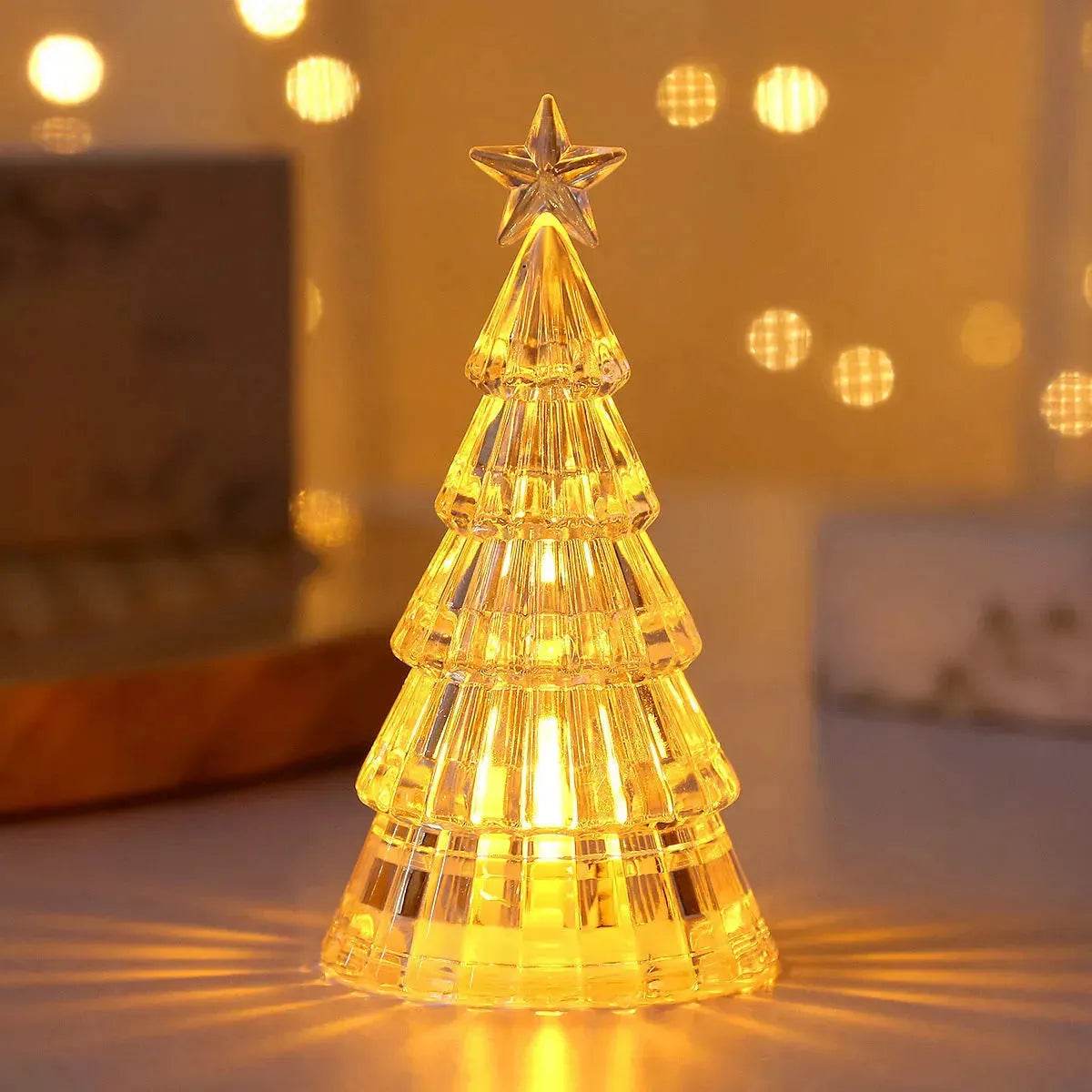 Christmas Lawn Decoration Light-emitting Christmas Tree Crystal Small Night Lamp