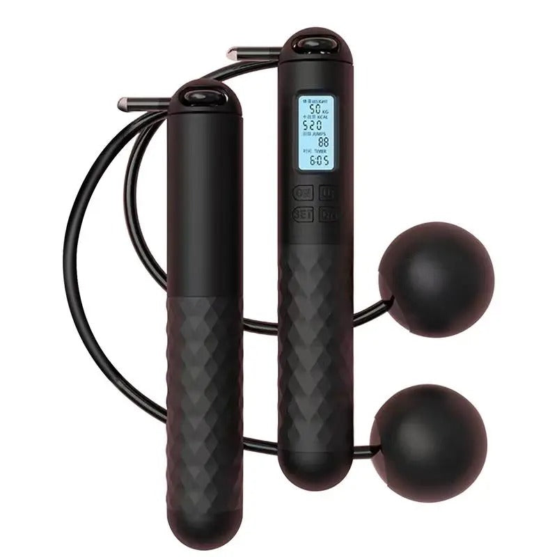 Weighted Cordless Jump Rope with Counter | Ergonomic, Tangle-Free Design for Home Workouts and Cardio Training