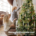 Christmas Tree LED Candle Set | 12 Pieces with Remote Control & Timer | Warm White Flicker | Flameless & Safe