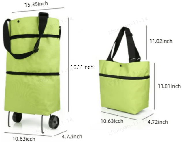 Foldable green shopping bag