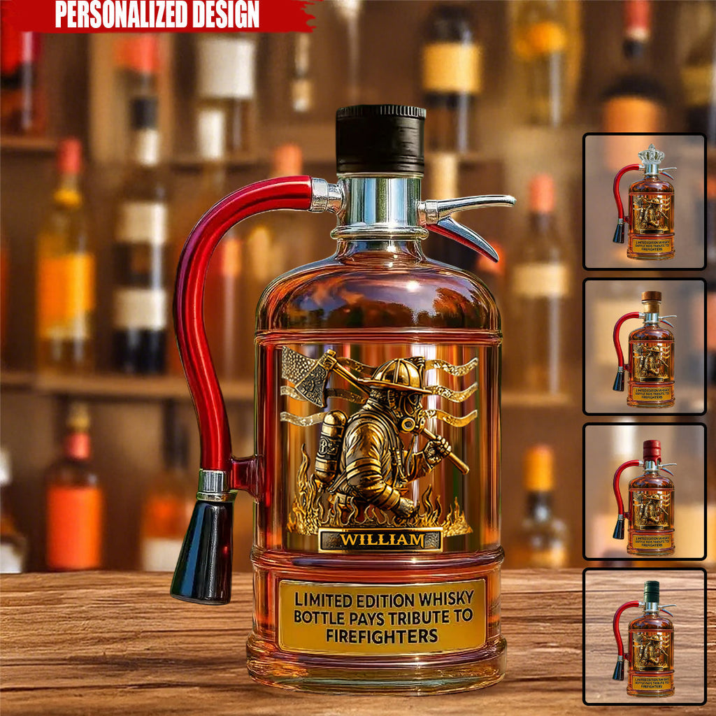 1Personalized Firefighter Tribute Whiskey Bottle