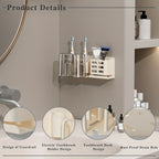 BristleHub Wall-Mounted Electric Toothbrush Holder – Aluminium Bathroom Organiser with Drainage Holes