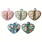 KeukenHart Heat Resistant Oven Mitt Set – Decorative Heart Shaped Grip Pads