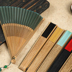 Hand fan made of bamboo silk