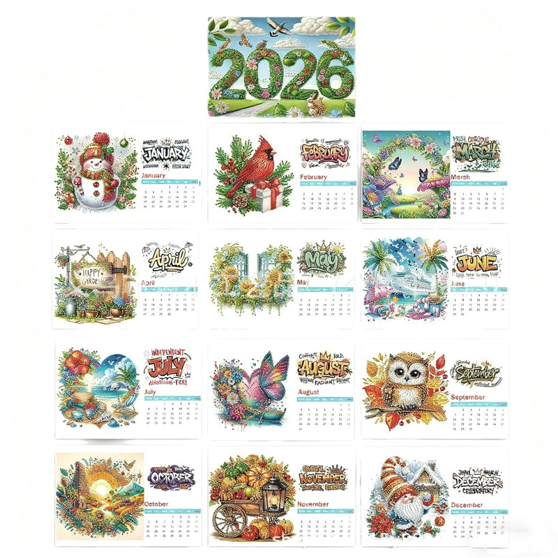 GlimmerCraft - Shiny 2026 DIY Calendar to Beautify Your Workspace