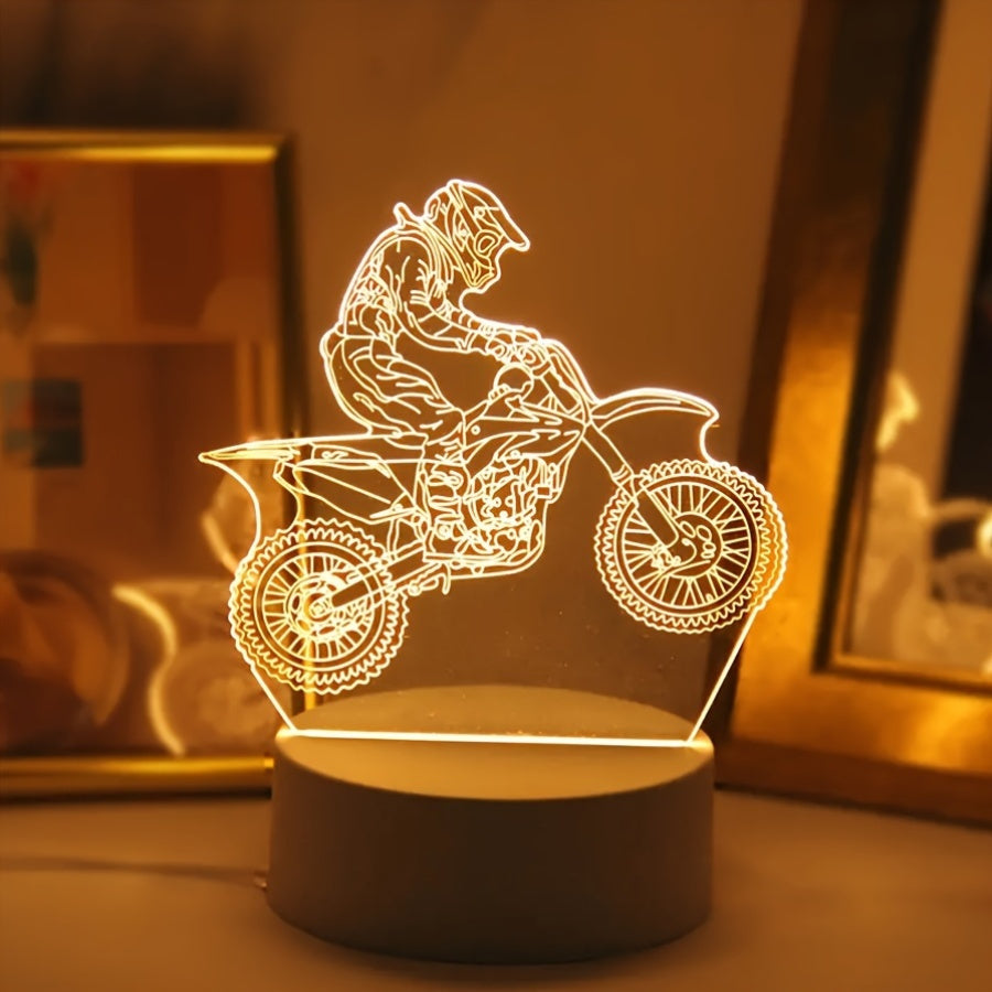 MotoLamp - 3D LED Night Lamp Motocross Theme