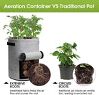 5/7/10/15 Gallon Potato Planting Growing Thickened Nonwoven Plant Fabric Pot Nursery Bags for Home Gardening