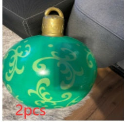 Inflatable Christmas Ball Outdoor Decoration 60cm – Weather Resistant PVC Christmas Decoration