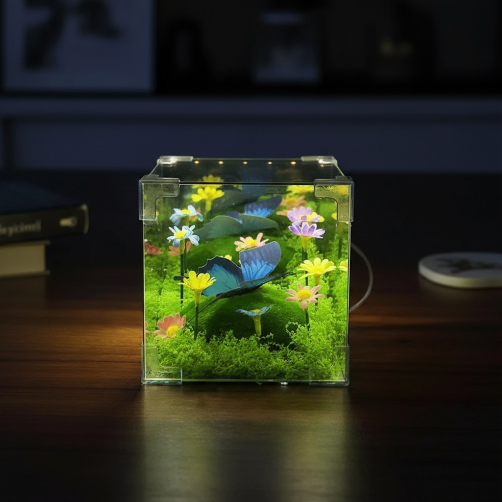 LED Butterfly Garden Cube Night Light Decor