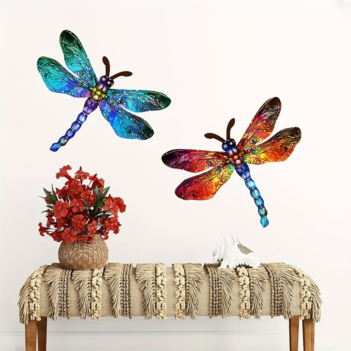1/2 piece vibrant dragonfly wall art made of metal – artistic outdoor decoration for gardens, homes, and events – durable, versatile, and eye-catching – a perfect gift idea for any occasion
