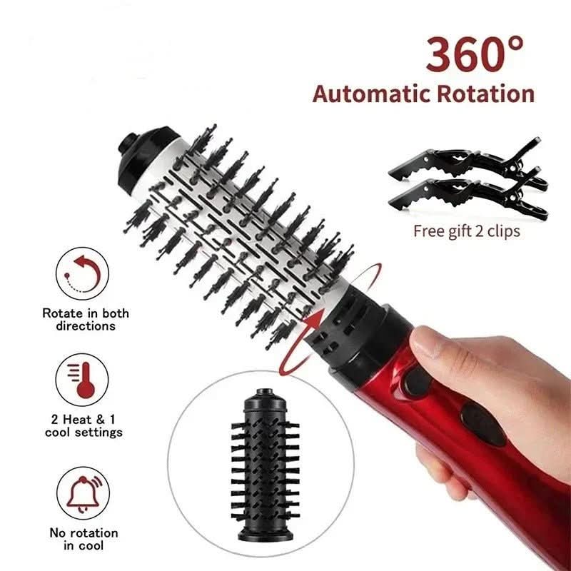 3-in-1 electric hair styler with hairdryer, brush & curling iron function