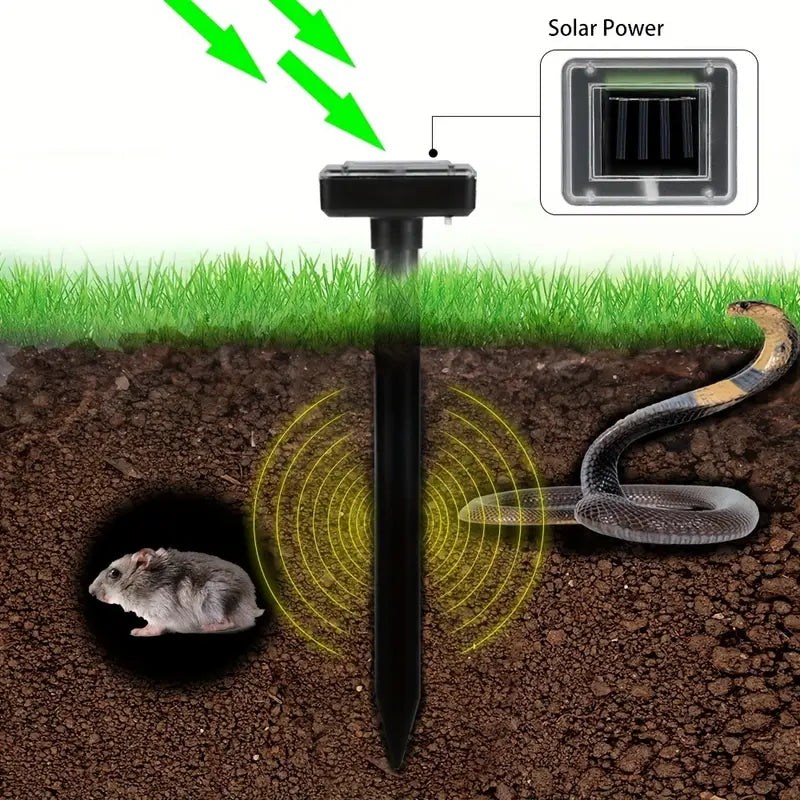 Solar-powered snake and pest deterrent – Ultrasonic device for the garden
