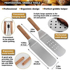 8Pcs Griddle Accessory Set Stainless Steel Scraper for BBQ Grill