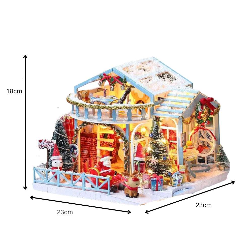 Christmas Snowy Night DIY Miniature Dollhouse Kit