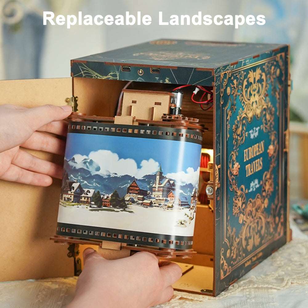 Train Cabin Series – European Travels Motion Scene DIY Book Nook Kit