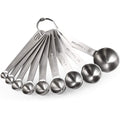 9-piece set: stainless steel measuring spoons for dry and liquid ingredients