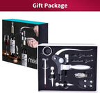 9-piece set: corkscrew set with corkscrew, foil cutter, thermometer, stopper and more