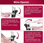 9-piece set: corkscrew set with corkscrew, foil cutter, thermometer, stopper and more