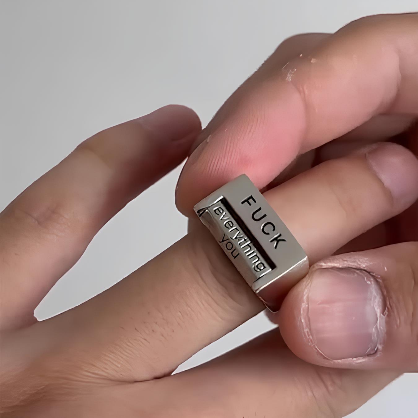 Funny Rotatable 'FICK' Ring Rotatable Mood Control Ring