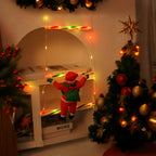 Christmas Lights Climbing Santa Ladder Display