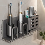 BristleHub Wall-Mounted Electric Toothbrush Holder – Aluminium Bathroom Organiser with Drainage Holes