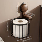 Suction Cup Walnut Paper Towel Holder