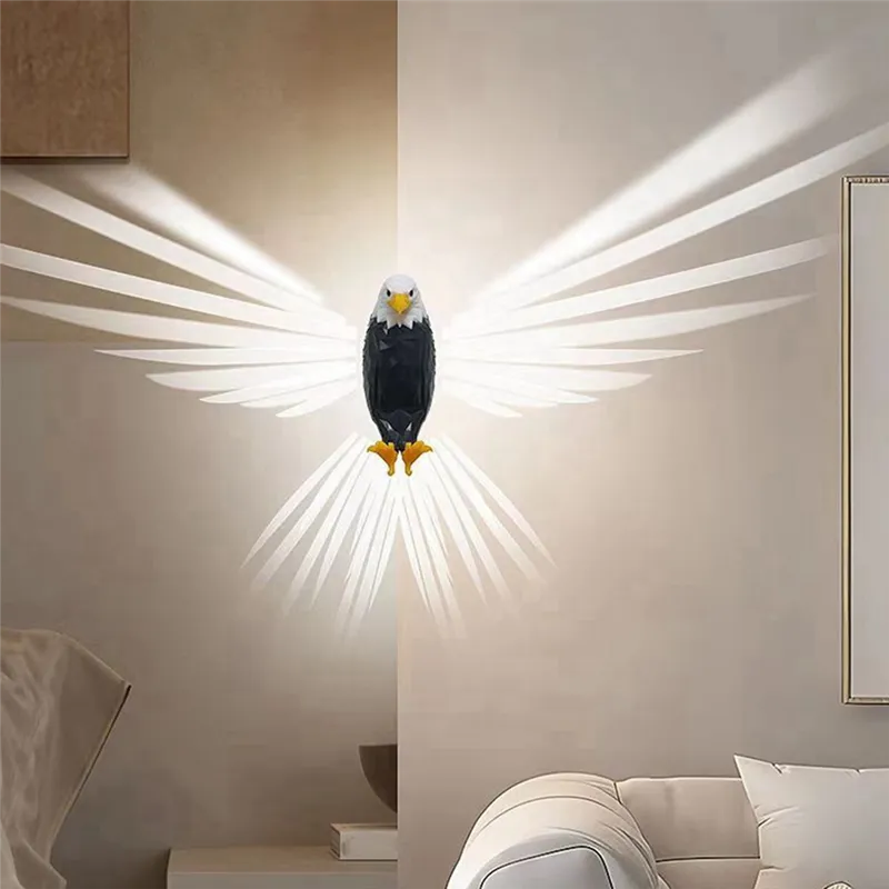 3D Eagle Wall Light | Patriotic LED Lamp | PETG Material | Warm White Illumination