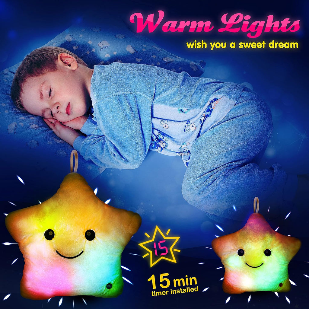 Bright LED Star Cuddly Pillow for Kids
