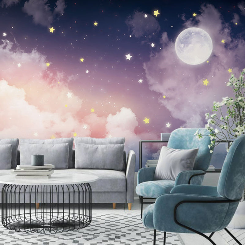 Wall Art Modern Moon Star Mural Wallpaper