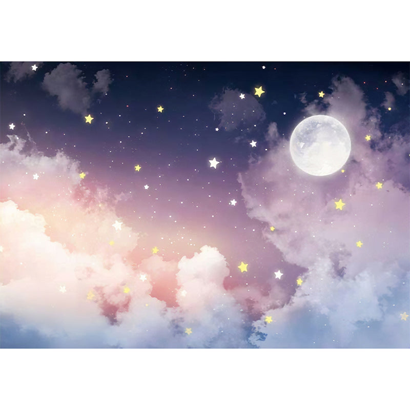 Wall Art Modern Moon Star Mural Wallpaper