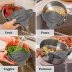 Silicone sieve with clip – Heat-resistant draining container for food