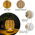 EcoLoom Table Lamp – Handmade Wood with LED