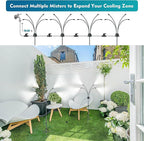 Standing misting system - adjustable height outdoor patio mister for cooling decks, porches, and backyards