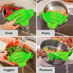 Silicone sieve with clip – Heat-resistant draining container for food