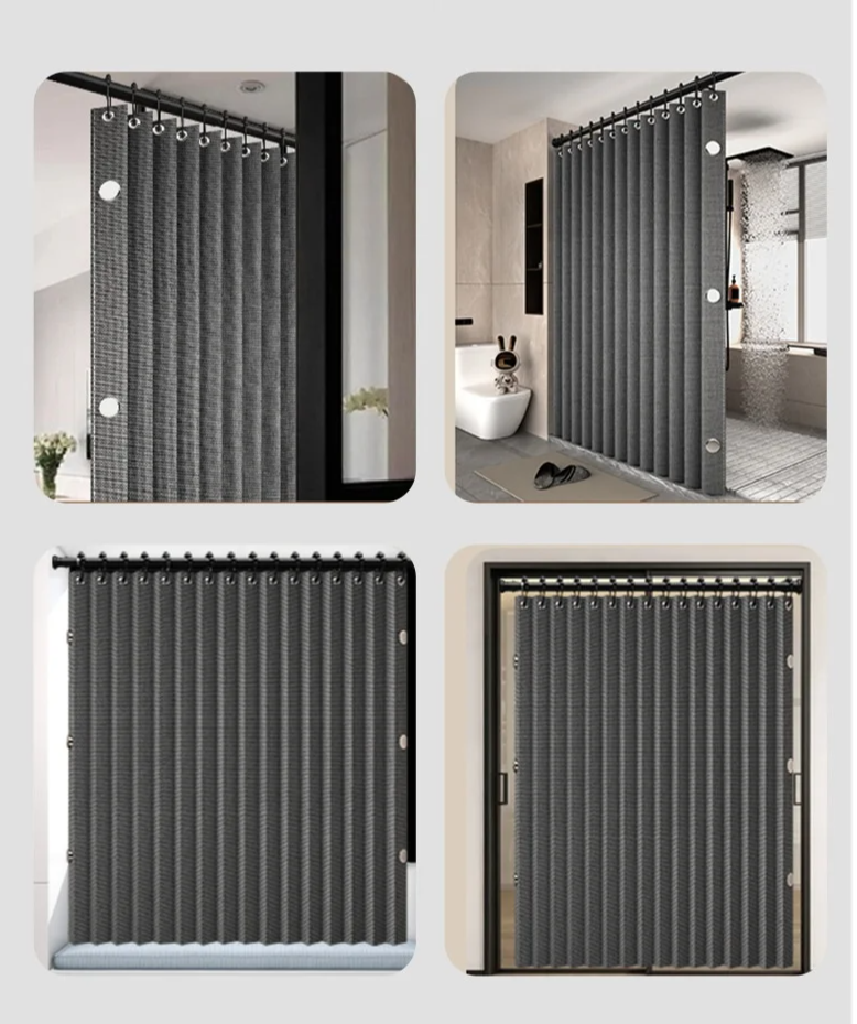 MagnaFold Foldable Shower Curtain with Magnets