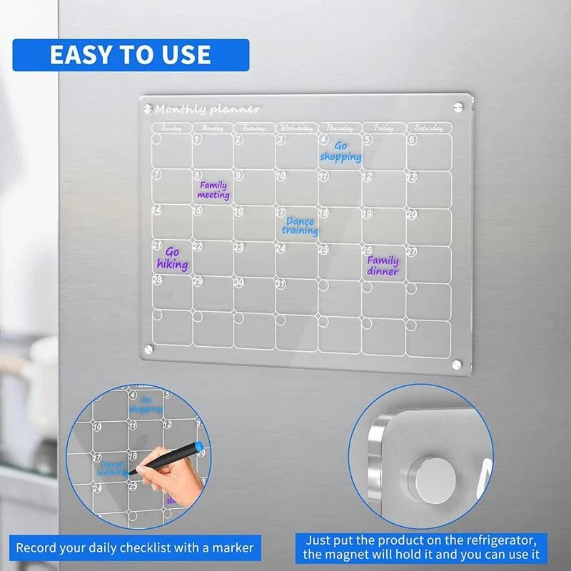 Magnetic Schedule Planner For Fridge[Permanently reusable]