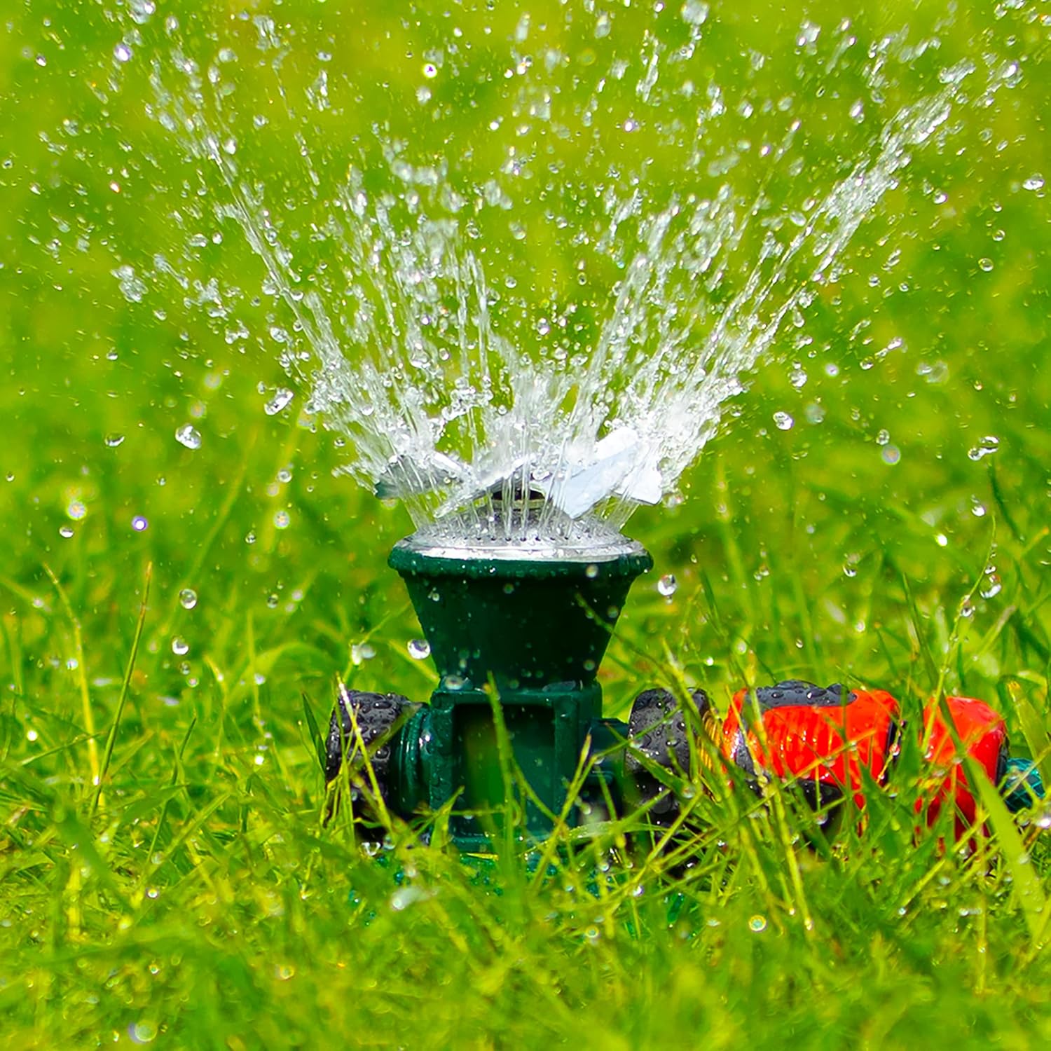 360-Degree Automatic Rotating Metal Lawn Sprinkler – Effective Garden Watering Spray Head